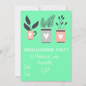 Invitation Pâte moderne plante au foyer Parti pour le réchauf (Devant)