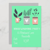 Invitation Pâte moderne plante au foyer Parti pour le réchauf (Devant / Derrière)