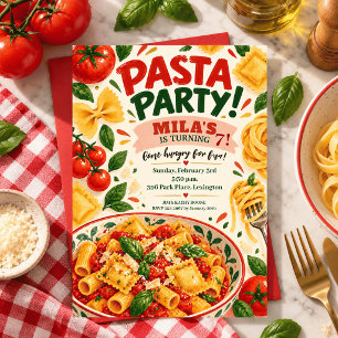 Invitation Pâtes Ciao Pasta Anniversaire Italien Tomate nourr