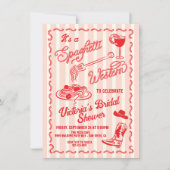 Invitation Pâtes de cow-boy italien Western Spaghetti dessiné (Devant)