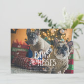 Invitation Pâtes et baisers Silly Pet Photo Holiday Card (Debout devant)