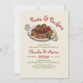 Invitation Pâtes & Pacificateurs Baby shower italien (Devant)