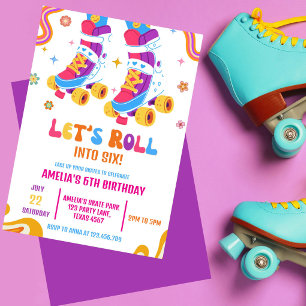 Invitation Patin à roulettes Anniversaire Fille Let's Roll