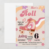 Invitation Patin à roulettes Anniversaire Let's Roll (Devant / Derrière)