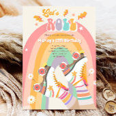 Invitation Patin à roulettes rétro funky Anniversaire I