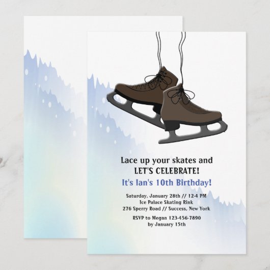 Invitation Patinage (Devant / Derrière)