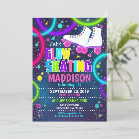 Invitation Patinage à rouleaux à rouleaux à rouleaux à roulea (Debout devant)