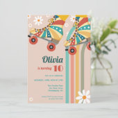 Invitation Patinage à rouleaux Anniversaire hippie Super (Debout devant)