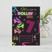 Invitation Patinage à rouleaux fête d'anniversaire (Debout devant)