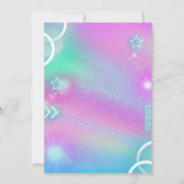 Invitation Patinage à rouleaux Pastel Neon Fête d'anniversair (Dos)