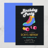 Invitation Patinage à rouleaux rétro (Devant / Derrière)