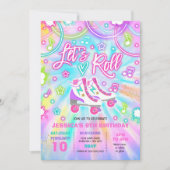 Invitation Patinage à roulettes Anniversaire Fête Tie Dye Pat (Devant)