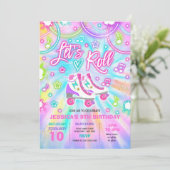 Invitation Patinage à roulettes Anniversaire Fête Tie Dye Pat (Debout devant)