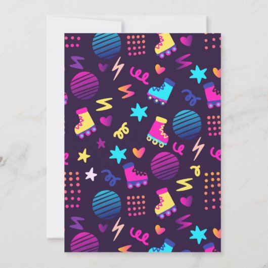 Invitation Patinage à roulettes motif d'anniversaire, fête du (Dos)