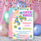 Invitation Patinage à roulettes Parties scintillant rétro Hip