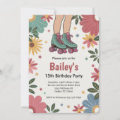 Invitation Patinage à roulettes Rétro Anniversaire (Devant)