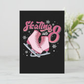 Invitation Patinage artistique Fille de 8 ans d'anniversaire  (Debout devant)