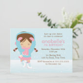 Invitation Patinage artistique mignonne Anniversaire (Debout devant)