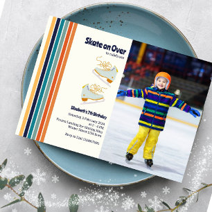 Invitation Patinage au-dessus du patinage sur glace Retro Ann