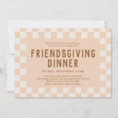 Invitation Patinage Checkerboard Friendsgiving Dîner (Devant)