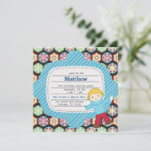 Invitation Patinage d'anniversaire (Garçon) (Debout devant)