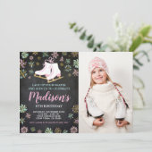 Invitation Patinage de glace, pays des merveilles d'hiver (Debout devant)