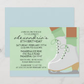 Invitation Patinage de la peau foncée de la Mint Green Dentel (Devant / Derrière)