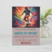 Invitation Patinage éditable Anniversaire (Debout devant)
