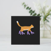 Invitation Patinage en ligne Chat Kitten Rollerblading Patins (Debout devant)