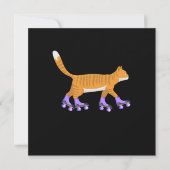 Invitation Patinage en ligne Chat Kitten Rollerblading Patins (Devant)