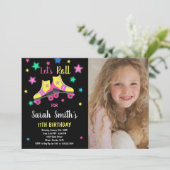 Invitation Patinage étoile Jaune Patinage Anniversaire Invita (Debout devant)