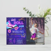 Invitation Patinage Fille Roulons Anniversaire Photo Invitati (Debout devant)