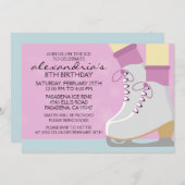 Invitation Patinage Lilac Pale Skin Laces Ice Skate Party (Devant / Derrière)