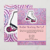 Invitation Patinage Personnalisé Rose (Devant / Derrière)