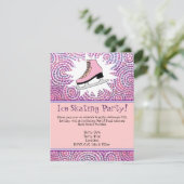 Invitation Patinage Personnalisé Rose (Debout devant)