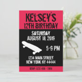 Invitation Patinage rose Anniversaire, Patinage, Fille (Debout devant)