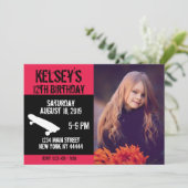 Invitation Patinage rose Anniversaire, Patinage, Fille (Debout devant)