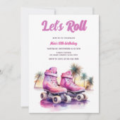 Invitation Patinage rose violet patinage Tropical Anniversair (Devant)