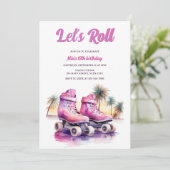 Invitation Patinage rose violet patinage Tropical Anniversair (Debout devant)