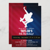 Invitation Patinage ; rouge, blanc et bleu (Devant / Derrière)
