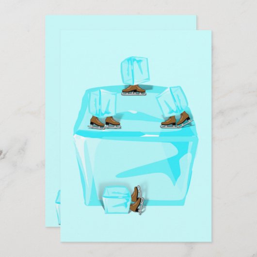 Invitation Patinage sur glace (Devant / Derrière)