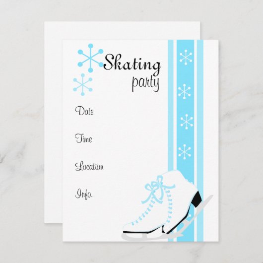 Invitation Patinage sur glace (Devant / Derrière)