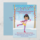 Invitation Patinage sur glace Anniversaire - African American (Devant / Derrière)
