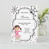 Invitation Patinage sur glace Anniversaire (Blanc) (Debout devant)