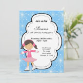 Invitation Patinage sur glace Anniversaire (Bleu) (Debout devant)