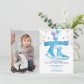 Invitation Patinage sur glace Anniversaire de la fête Photo (Debout devant)