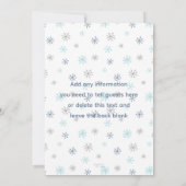 Invitation Patinage sur glace Anniversaire d'hiver, Bleu, N'i (Dos)