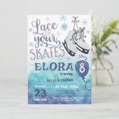 Invitation Patinage sur glace Anniversaire Fête Garçon Fille (Debout devant)