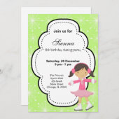 Invitation Patinage sur glace Anniversaire (Vert) (Devant / Derrière)