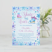 Invitation Patinage sur glace Conte de fée congelé Flammes de (Debout devant)